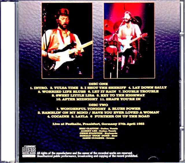 Eric Clapton エリック・クラプトン/Germany 1983 Complete
