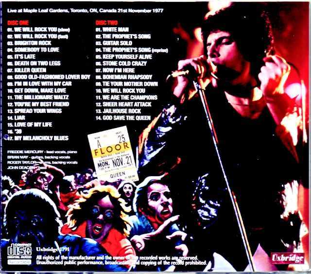 Queen クィーン/Canada 11.21.1977 Complete 2Source Mix