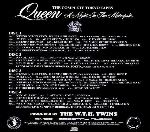 Queen クィーン/東京テープ全集 その1 日本武道館公演2日間 1976年