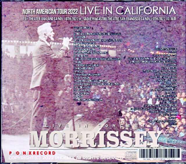 Morrissey モリッシー/CA,USA 2022 2Days Complete