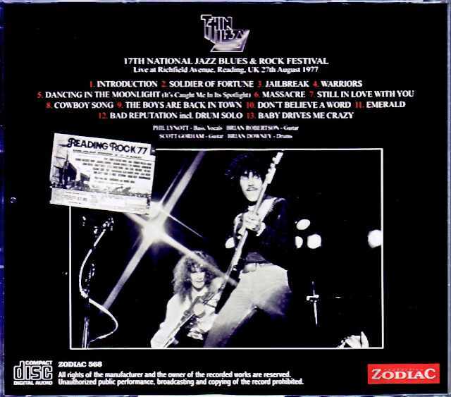 Thin Lizzy シン・リジィ/England,UK 1977 Upgrade