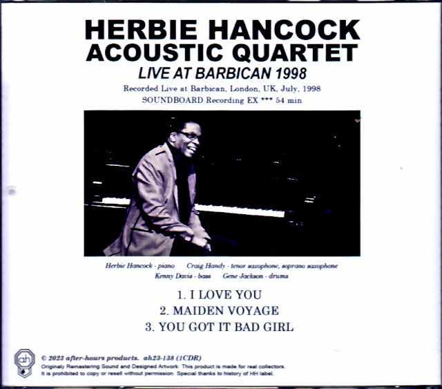 Herbie Hancock Acoustic Quartet ハービー・ハンコック/London,UK 1998