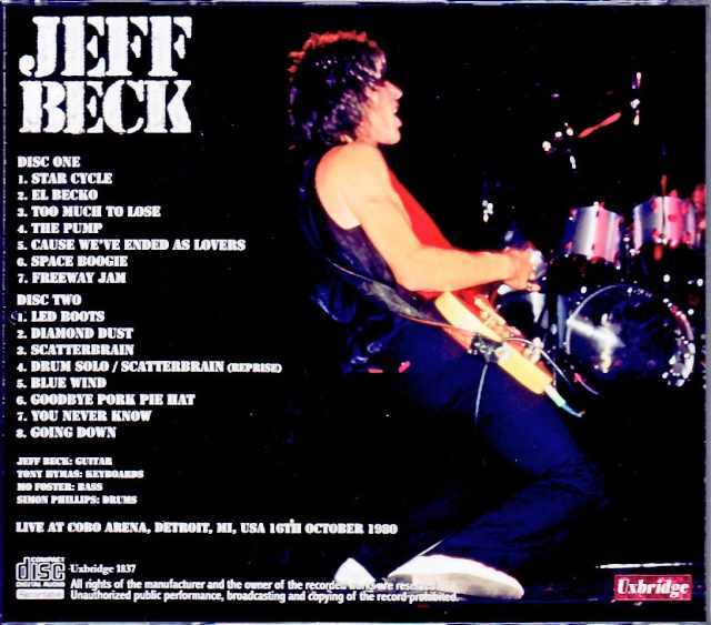 Jeff Beck ジェフ・ベック/MI,USA 1980 Complete
