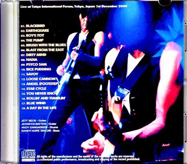 Jeff Beck ジェフ・ベック/Tokyo,Japan 12.1.2000