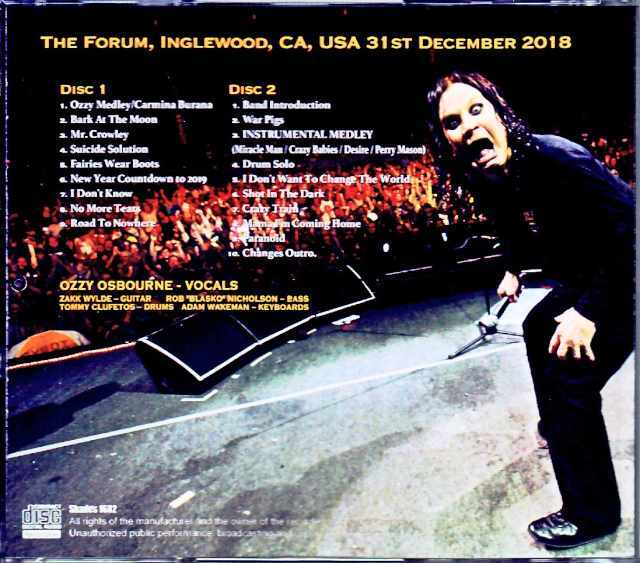 Ozzy Osbourne オジー・オズボーン/CA,USA 2018 Complete