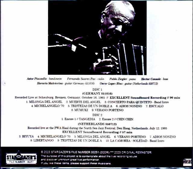 ピアソラページ Astor Piazzolla Y Su Quinteto Tango Nuevo アストル・ピアソラ