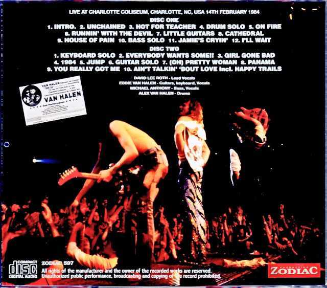 Van Halen ヴァン・ヘイレン/NC,USA 2.14.1984 Complete