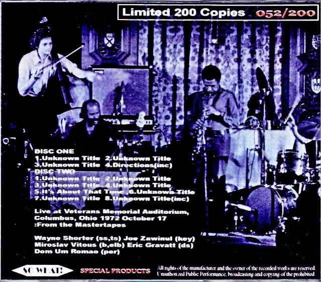 Weather Report ウェザー・リポート/OH,USA 1972 Complete