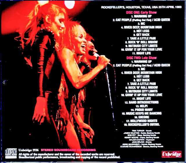 Tina Turner ティナ・ターナー/TX,USA 1983 2Shows