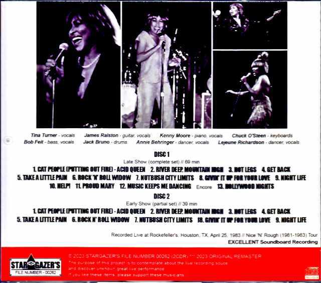 Tina Turner ティナ・ターナー/TX,USA 1983 2Shows