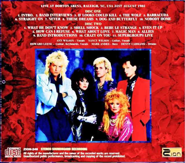 Heart ハート/NC,USA 1985 Soundboard Upgrade