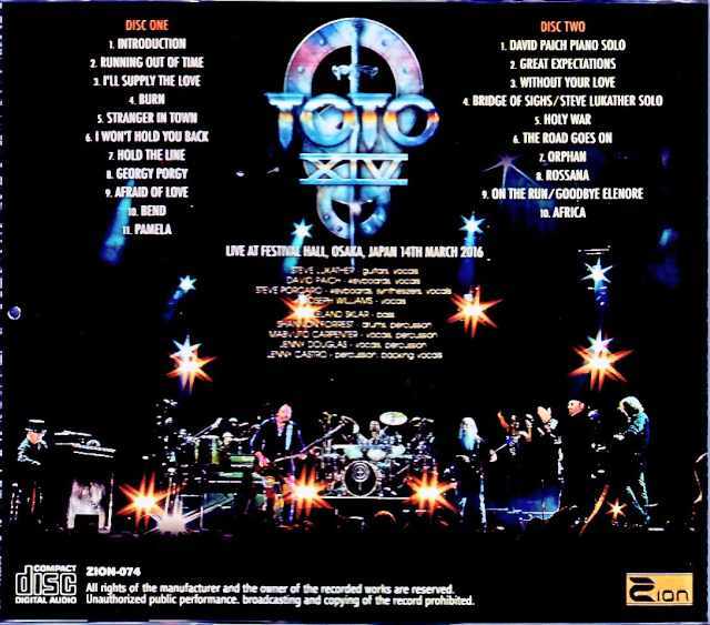 Toto トト/Osaka,Japan 3.14.2016 Complete