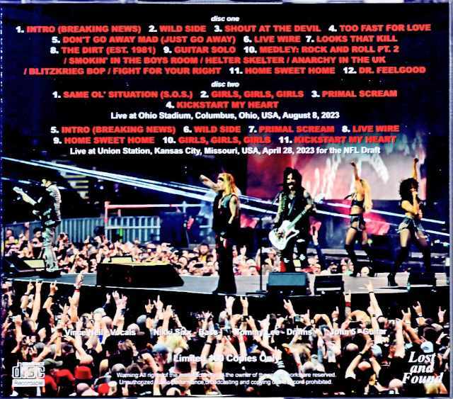 Motley Crue モトリー・クルー/OH,USA 2023 Complete & more
