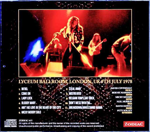 Whitesnake ホワイトスネイク/London,UK 7.9.1978