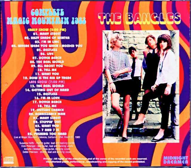 Bangles バングルス/CA,USA 1983 2Shows