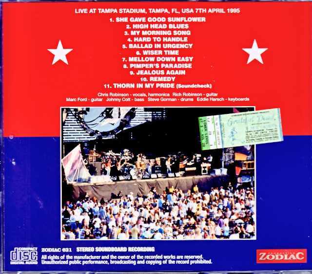 Black Crowes ブラック・クロウズ/FL,USA 1995 Complete