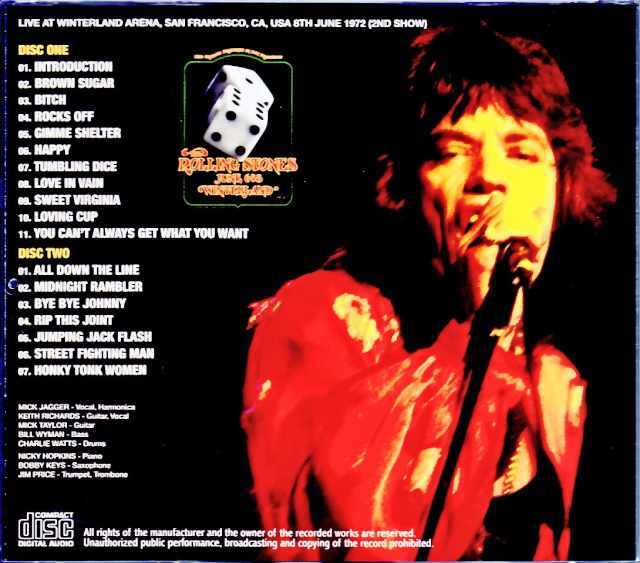 Rolling Stones ローリング・ストーンズ/CA,USA 6.8.1972 2nd Show
