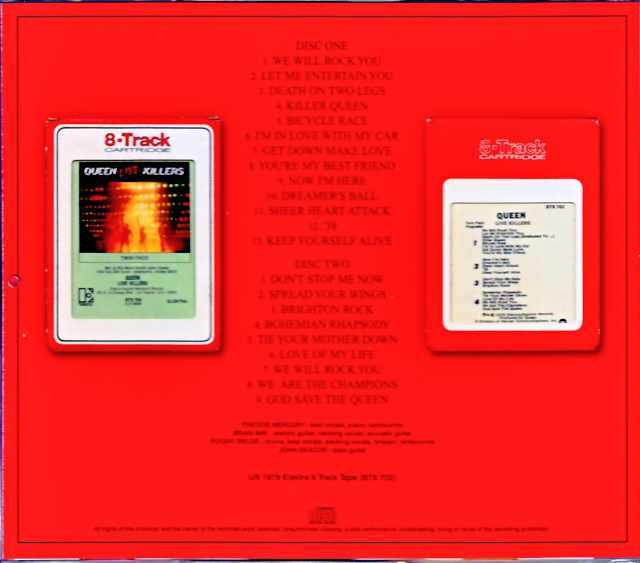 Queen クィーン/Live Killers Original US 1979 Elektra 8 Track