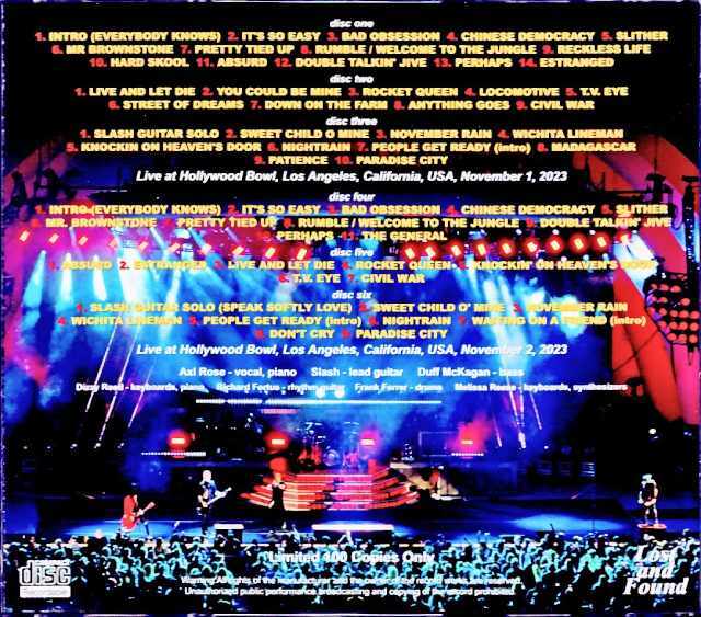 Guns N' Roses ガンズ・アンド・ローゼス/CA,USA 2023 2Days Complete