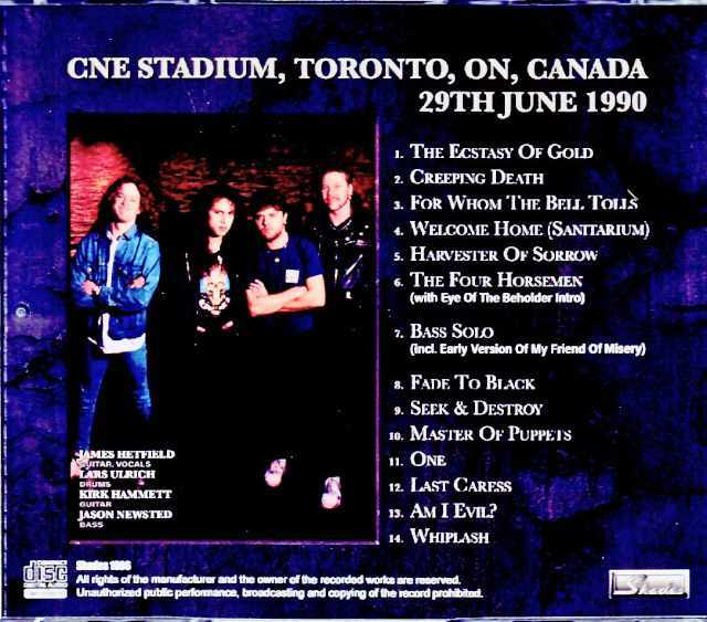 Metallica メタリカ/Canada 1990