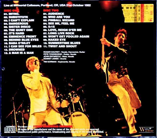 Who,The ザ・フー/OR,USA 1982 Soundboard Edition