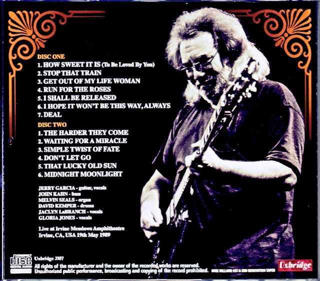 Jerry Garcia Band ジェリー・ガルシア/CA,USA 1989 Complete Mike