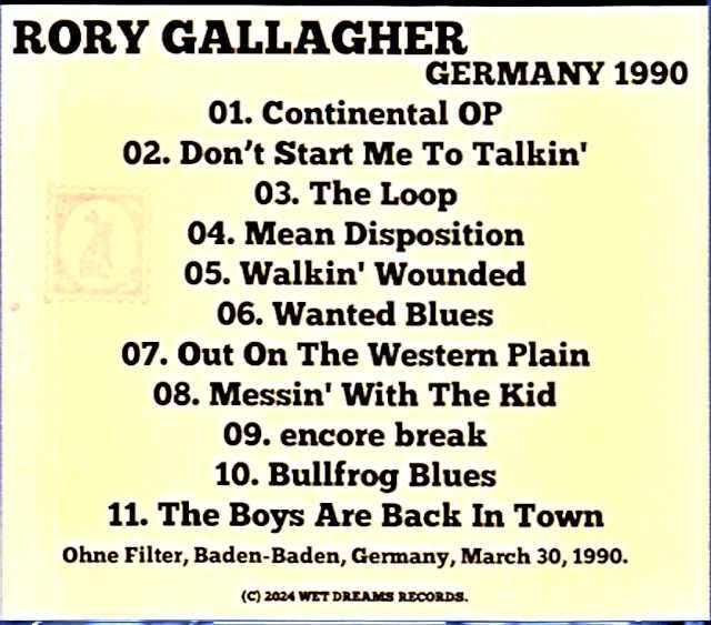 Rory Gallagher ロリー・ギャラガー/Germany 1990 Soundboard Edition