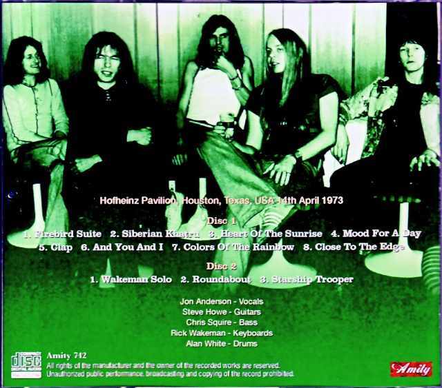 Yes イエス/TX,USA 4.14.1973
