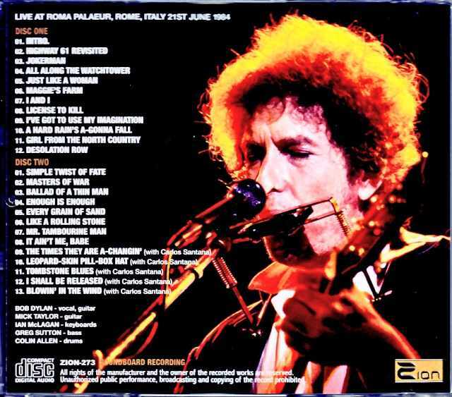 Bob Dylan Mick Taylor ボブ・ディラン ミック・テイラー/Italy 6.21