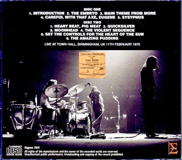 Pink Floyd ピンク・フロイド/Birmingham,UK 2.11.1970 Upgrade