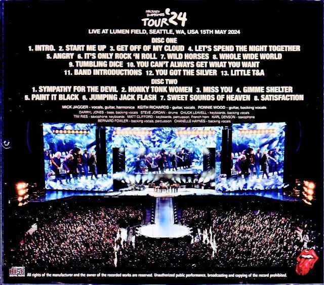 Rolling Stones ローリング・ストーンズ/WA,USA 2024 Complete Upgrade
