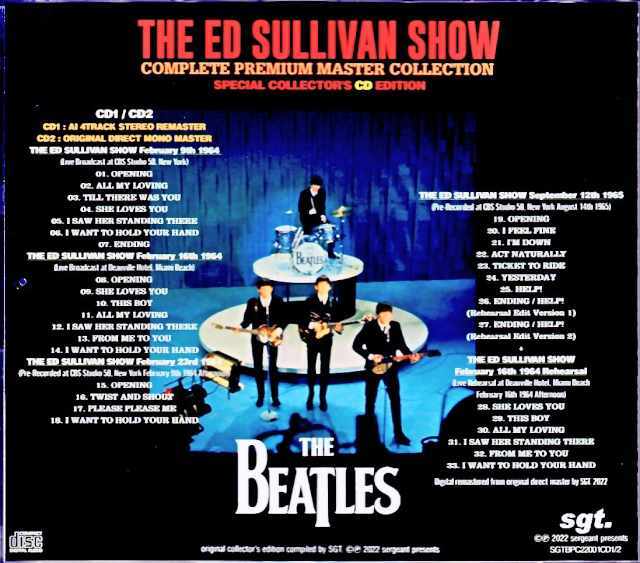Beatles ビートルズ/ED Sullivan Show Special Collector's CD Edition