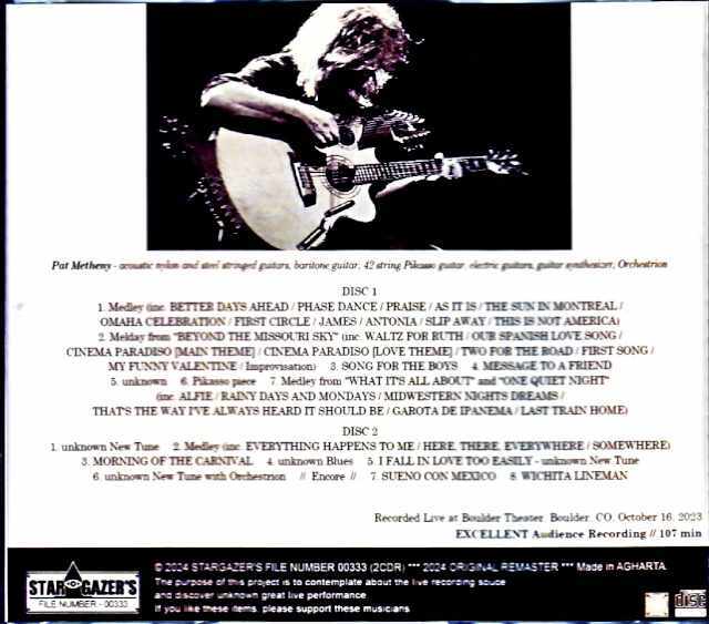 Pat Metheny パット・メセニー/CO,USA 2023