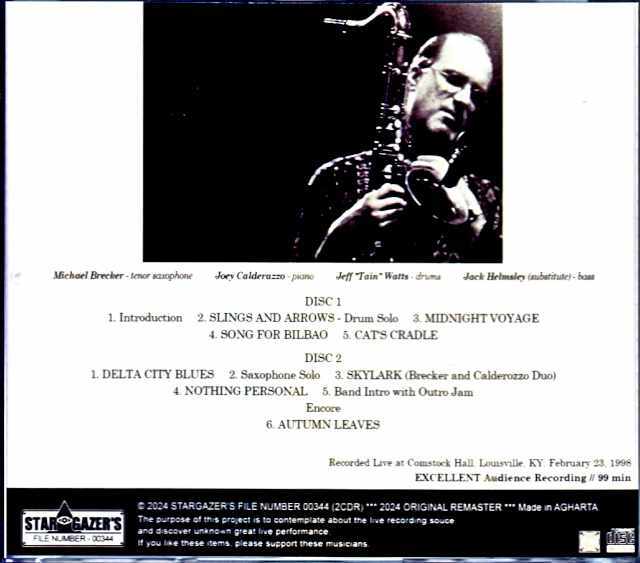 Michael Brecker Quartet マイケル・ブレッカー/KY,USA 1998