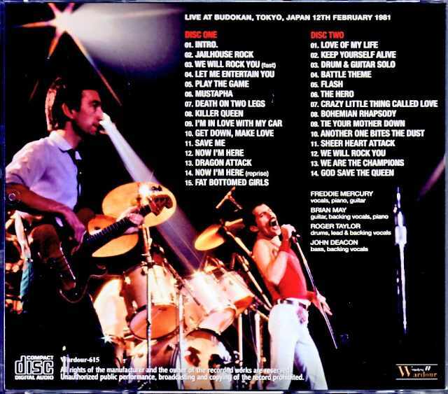 Queen クィーン/Tokyo,Japan 2.12.1981 Complete