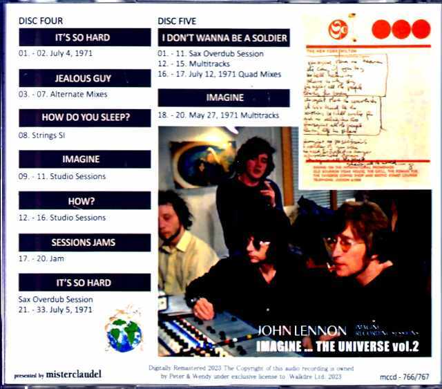 JOHN LENNON / DOUBLE FANTASY RECORDING SESSIONS