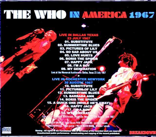 Who,The ザ・フー/TX,USA 1967 & more