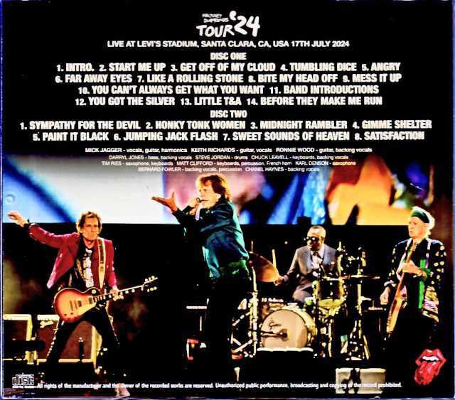 Rolling Stones ローリング・ストーンズ/CA,USA 7.17.2024 Complete