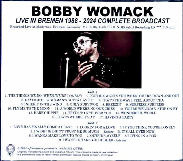 Bobby Womack ボビー・ウォーマック/Germany 1988 Complete