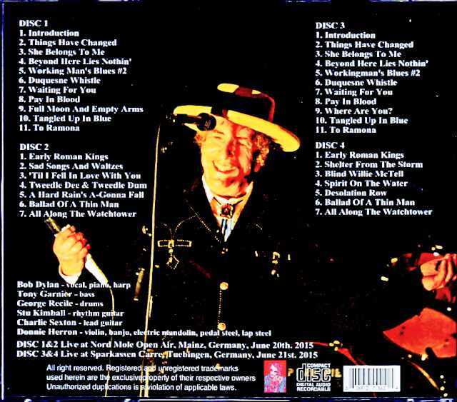 Bob Dylan and His Band ボブ・ディラン/Germany 2015 2Days Complete