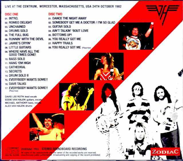 Van Halen メディア情報セット Van Halen ヴァン・ヘイレン/MA,USA 10.24.1982 Soundboard Edition