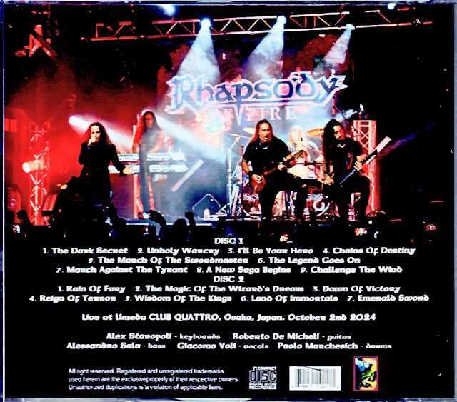 Rhapsody of Fire ラプソディー・オブ・ファイア/Osaka,Japan 2024