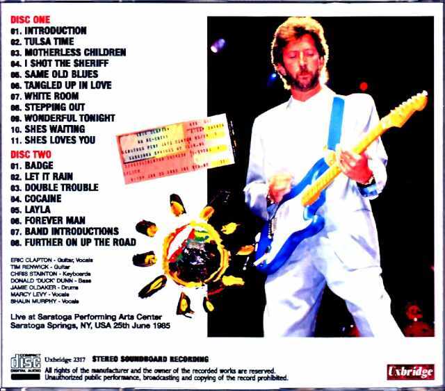 Eric Clapton エリック・クラプトン/NY,USA 1985 Complete