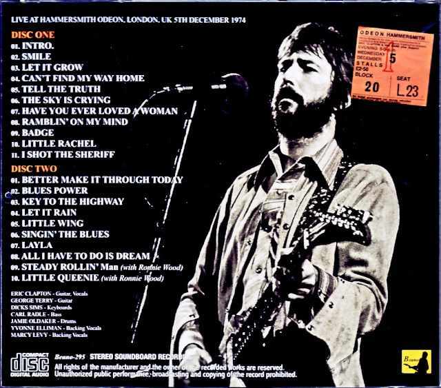 Eric Clapton エリック・クラプトン/London,UK 12.5.1974