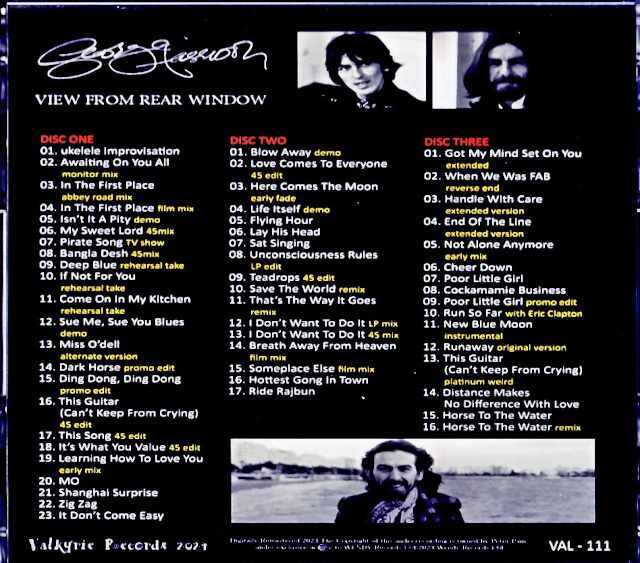 George Harrison ジョージ・ハリスン/裏窓 View from Rear Window Rare