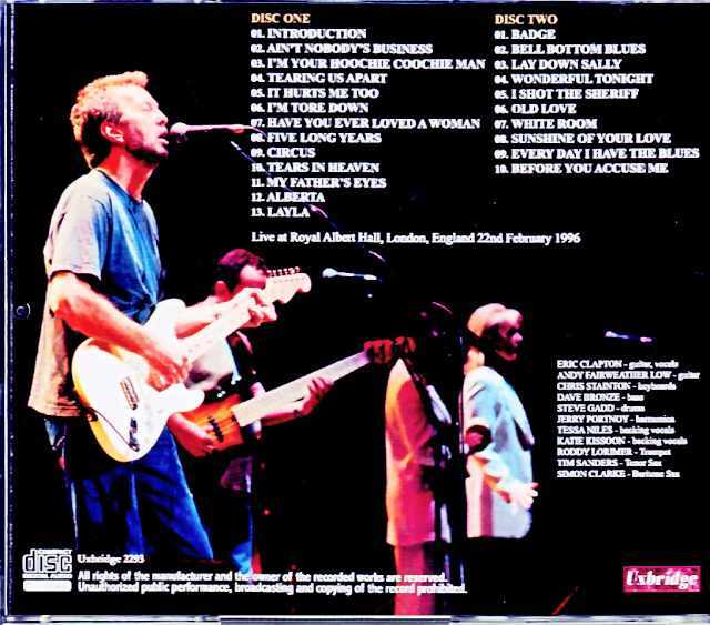 Eric Clapton エリック・クラプトン/London,UK 02.22.1996