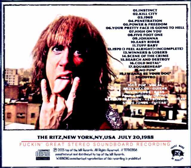Iggy Pop イギー・ポップ/NY,USA 1988 Complete