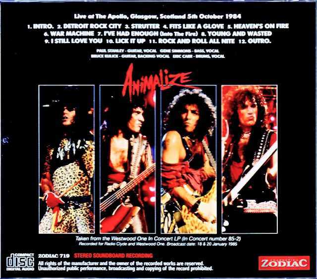 Kiss キッス/Scotland,UK 10.05.1984 Soundboard Edition