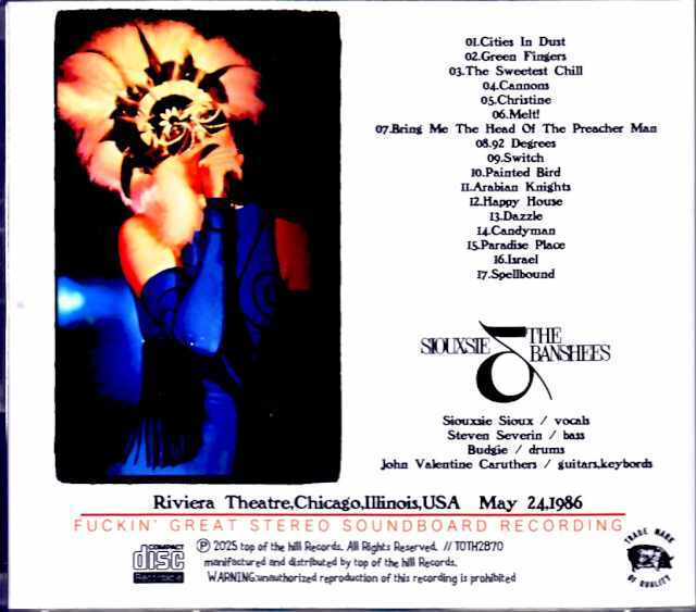 Siouxsie and the Banshees スージー・アンド・ザ・バンシーズ/IL,USA 1986