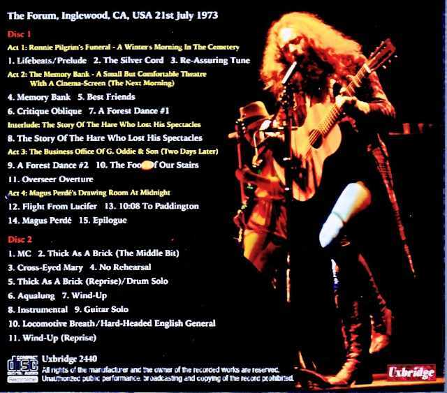 Jethro Tull ジェスロ・タル/CA,USA 7.21.1973 Complete Barry